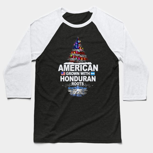 Christmas Tree  American Grown With Honduran Roots - Gift for Honduran From Honduras Baseball T-Shirt by Country Flags